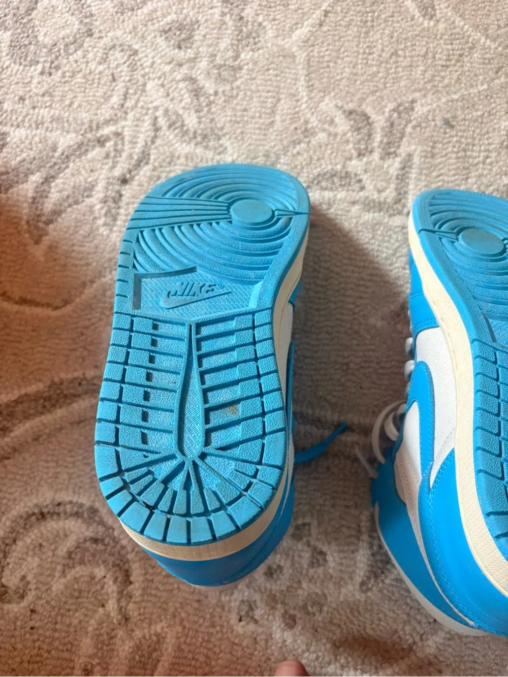 Jordan High-Top Sneakers in Bright Blue and White